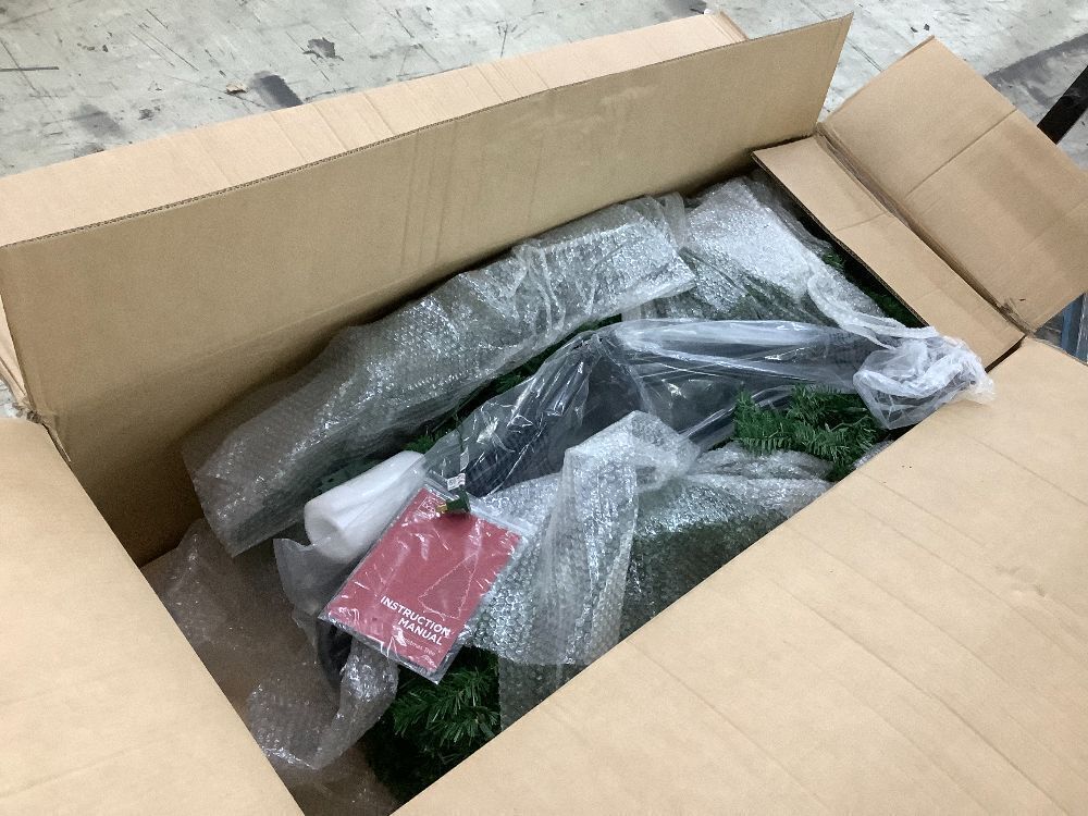 12ft Pre-Lit Spruce Hinged Artificial Christmas Tree w/ 1,300 Incandescent Lights - Image 3 - Lot 30