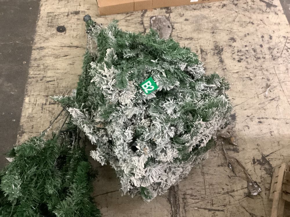 9' Pre-Lit Snow Flocked Artificial Pine Christmas Tree w/ Warm White Lights - Image 6 - Lot 33
