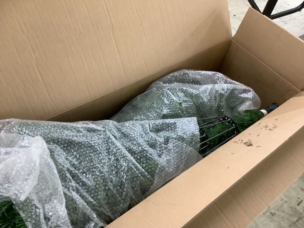 9' Pre-Lit Hinged Douglas Artificial Christmas Tree w/ Stand - Image 4 - Lot 40