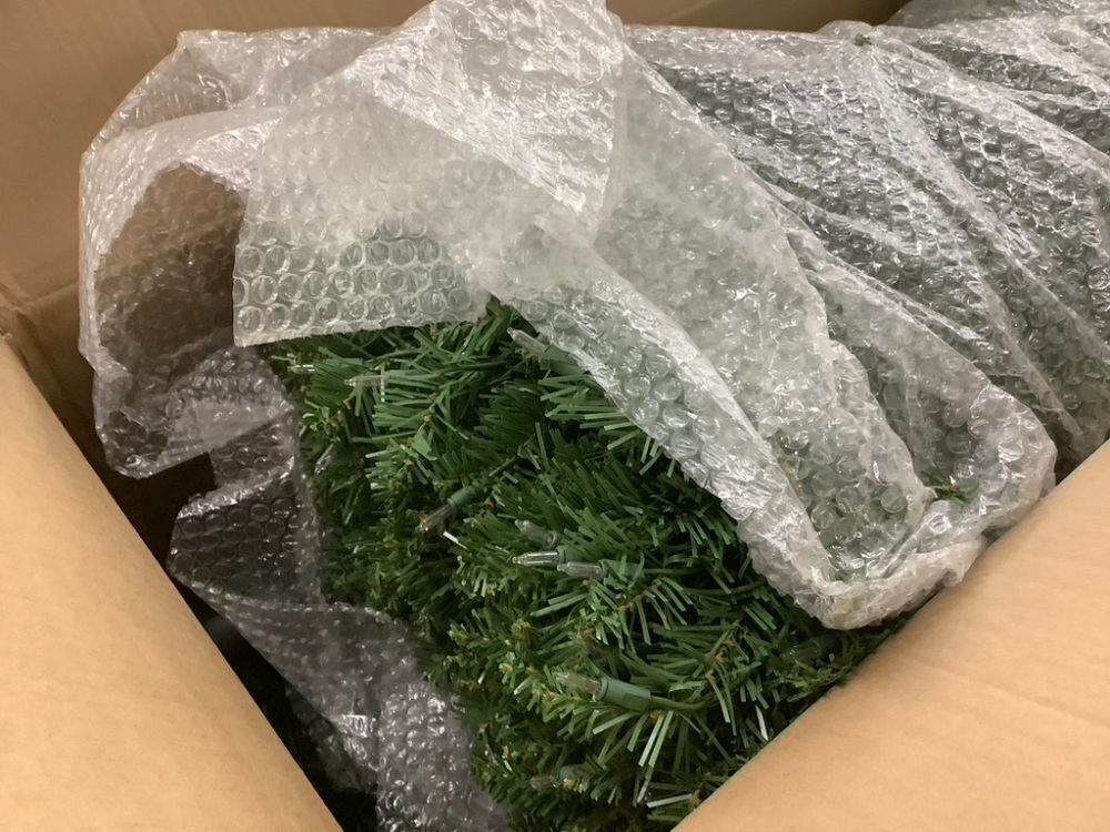 9' Pre-Lit Hinged Douglas Artificial Christmas Tree w/ Stand - Image 2 - Lot 41