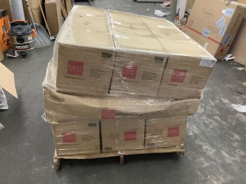 Lot of (9) 6' Pre-Lit Snow Flocked Artificial Pine Christmas Tree w/ Multicolored Lights - Some Boxes Water Damaged - Lot 94