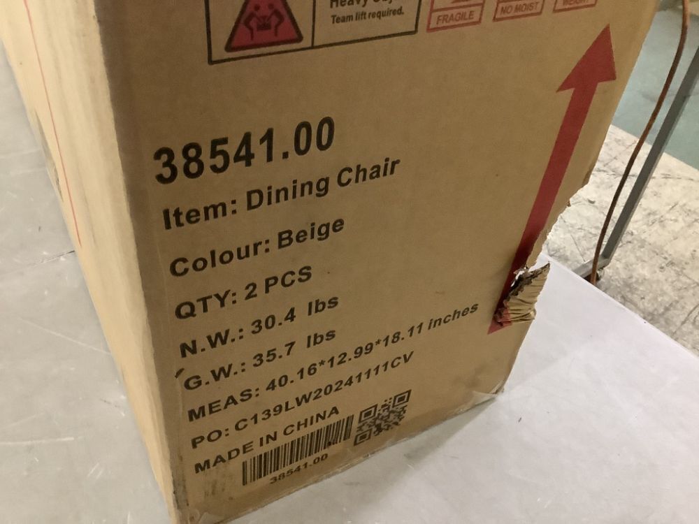 Noble House Pertica Natural Plain T-Stitch Dining Chairs (Set of 2) - Image 4 - Lot 98JF