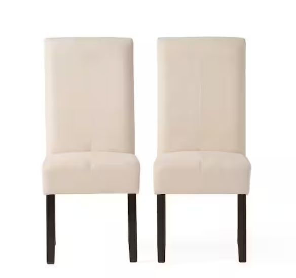Noble House Pertica Natural Plain T-Stitch Dining Chairs (Set of 2) - Image 1 - Lot 99JF