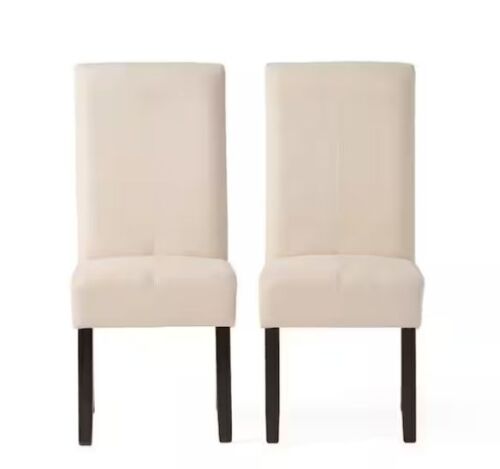 Noble House Pertica Natural Plain T-Stitch Dining Chairs (Set of 2) - Lot 99JF