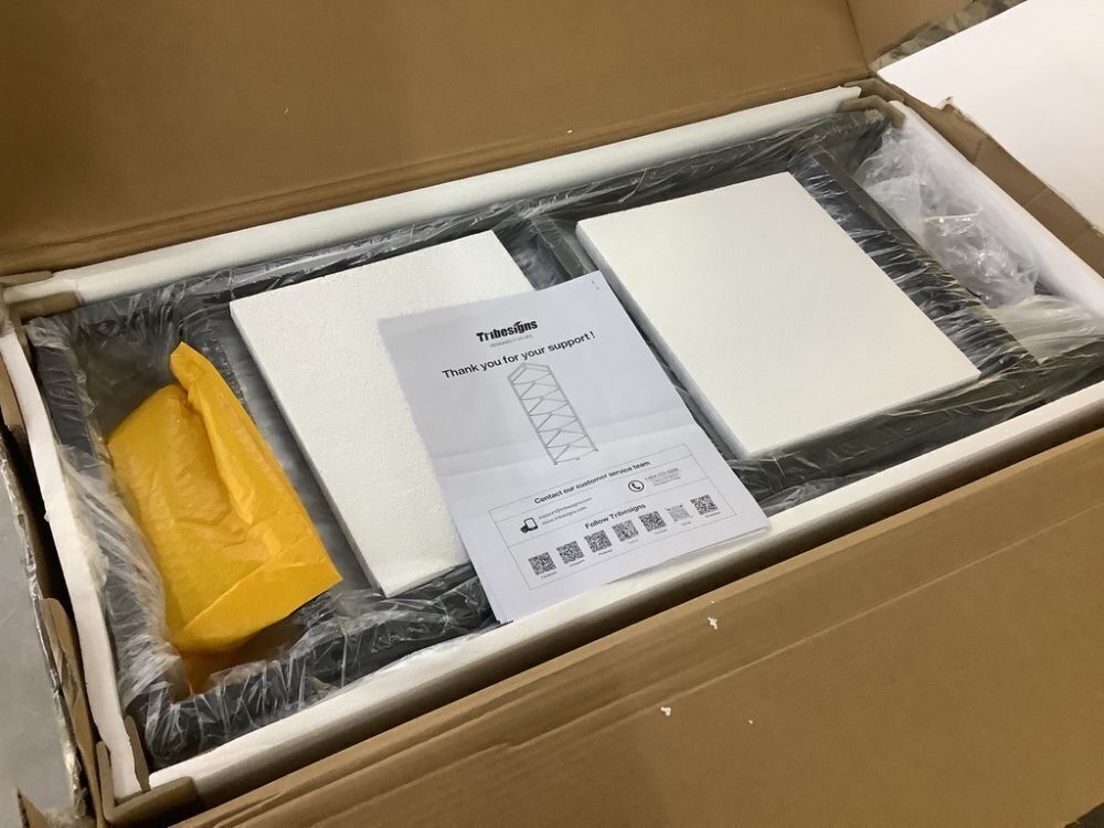 70.9 in. Tall Black Engineered Wood 6-Shelf Corner Bookcase - Image 2 - Lot 104JF