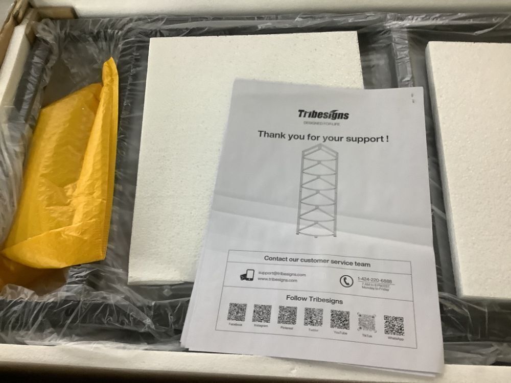 70.9 in. Tall Black Engineered Wood 6-Shelf Corner Bookcase - Image 3 - Lot 104JF