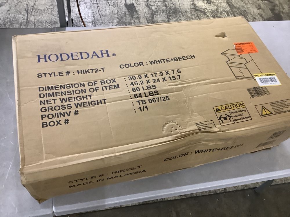 HODEDAH White Microwave Cart with Storage - Image 2 - Lot 105JF