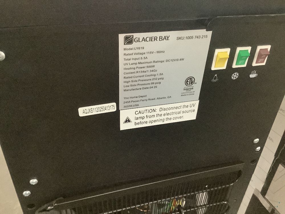 Glacier Bay Matte Black and Stainless Steel Bottom Load Water Dispenser - Dented - Image 6 - Lot 106JF