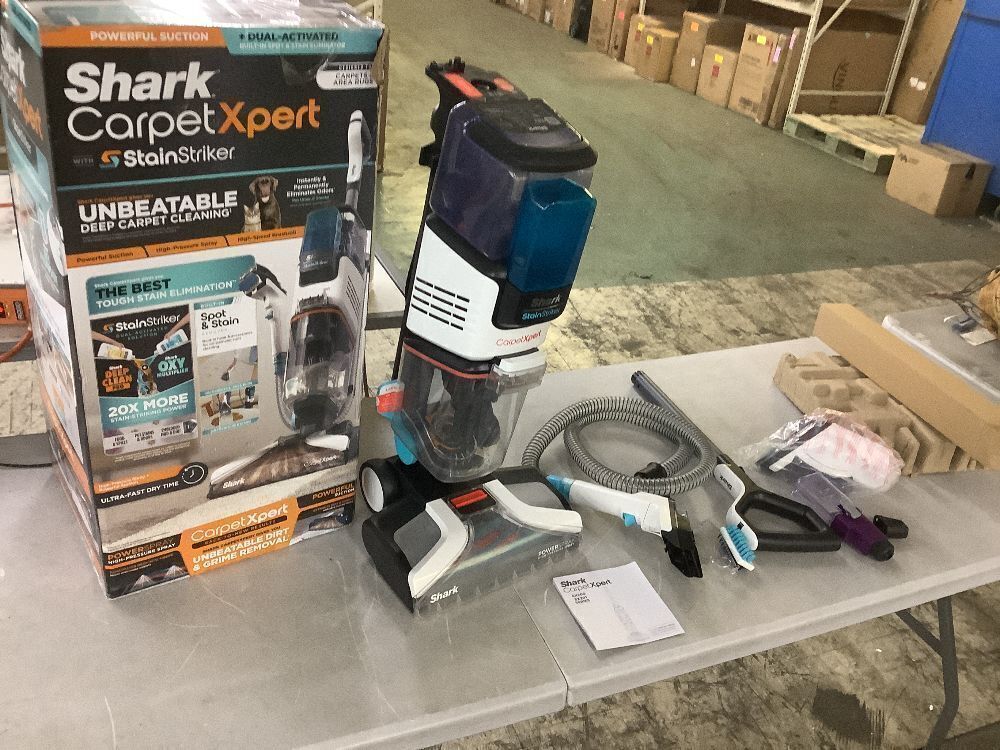 Shark CarpetXpert Upright Deep Carpet Cleaner Corded with StainStriker and Shampooer for Pets in Gray - Image 1 - Lot 143JF