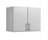 Prepac Elite Light Gray 32 in. Stackable Wall Storage Cabinet with Shelves and Doors - Thumbnail 1