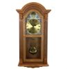 Bedford Clock Collection Honey Oak Chiming Pendulum Wall Clock - Thumbnail 1