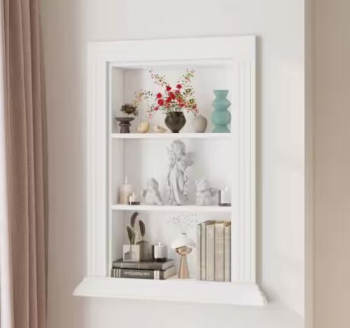 FUFU&GAGA White 27.3 in. H Built in Cabinet Wall Niche, 3-Tier Display Shelf - Lot 149JF