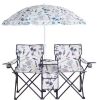 Portable 2-Person Fishing Chair with Removable Umbrella - Thumbnail 1