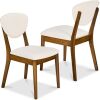 2-Piece Mid-Century Modern Wood &Upholstered Dining Chair Set - Thumbnail 1