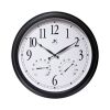 Infinity Instruments 24 Inch Classic Black Wall Thermometer Clock - Thumbnail 1