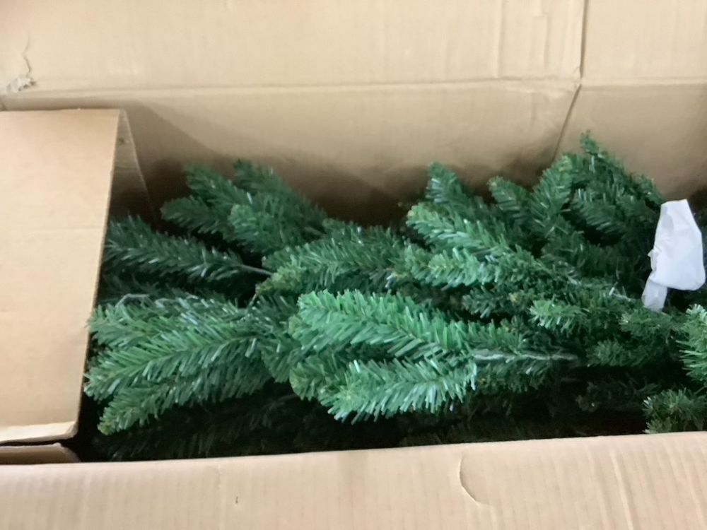 12' Unlit Spruce Pencil Christmas Tree w/ Folding Metal Base - Image 5 - Lot 179