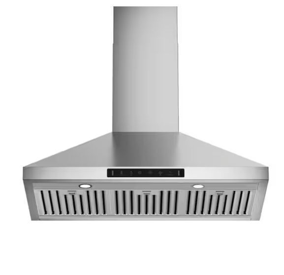 VIKIO 36 in. 763 CFM Convertible Wall Mount Range Hood in Stainless Steel with Mesh Filters and Lights - Dented - Image 1 - Lot 221JF