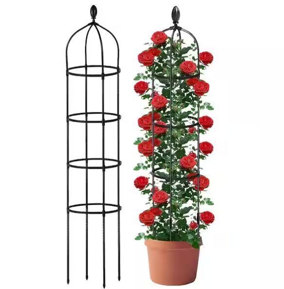 5.9 ft. Obelisk Trellis Tower for Climbing Plants, 2-Pack - Image 1 - Lot 225JF