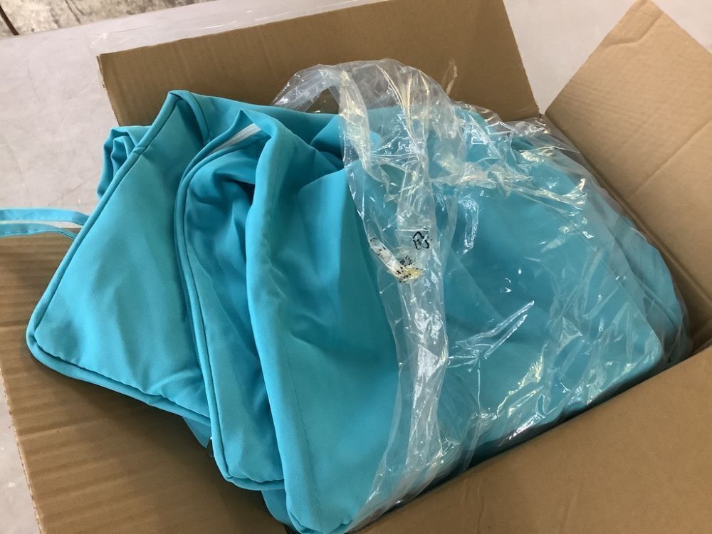 8-Piece 25.6 in. Outdoor Replacement Lounge Cushion Covers Lake Blue - Image 2 - Lot 239JF