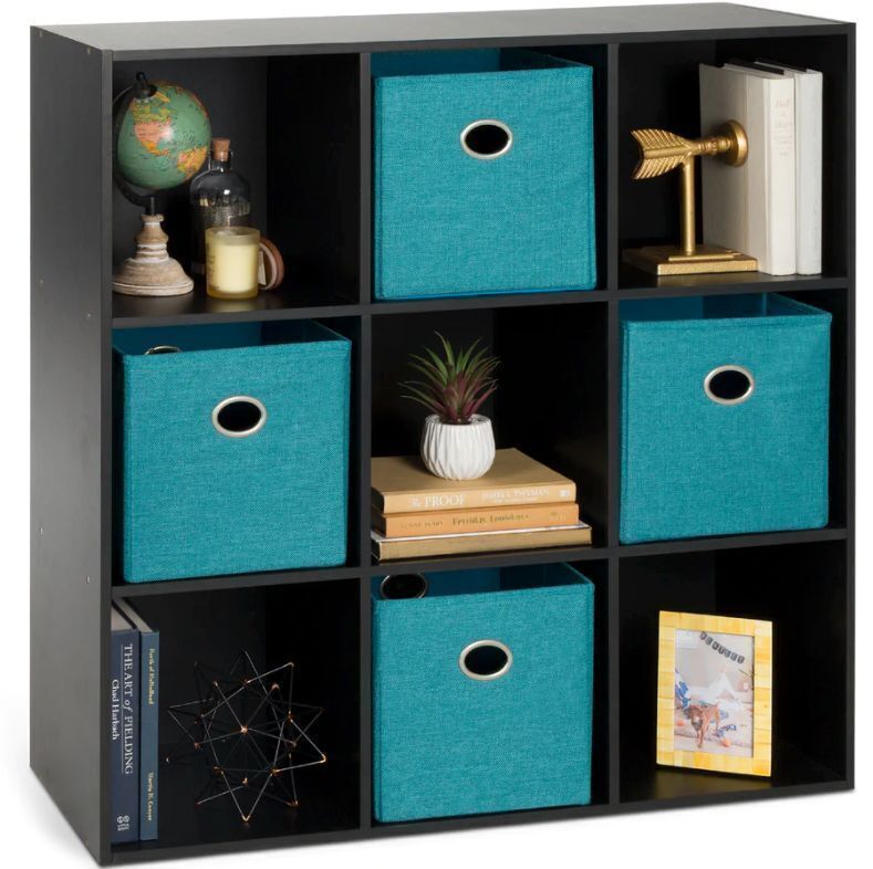 9-Cube Bookshelf Storage Display w/ 3 Removable Panels, Customizable Design - Image 1 - Lot 266