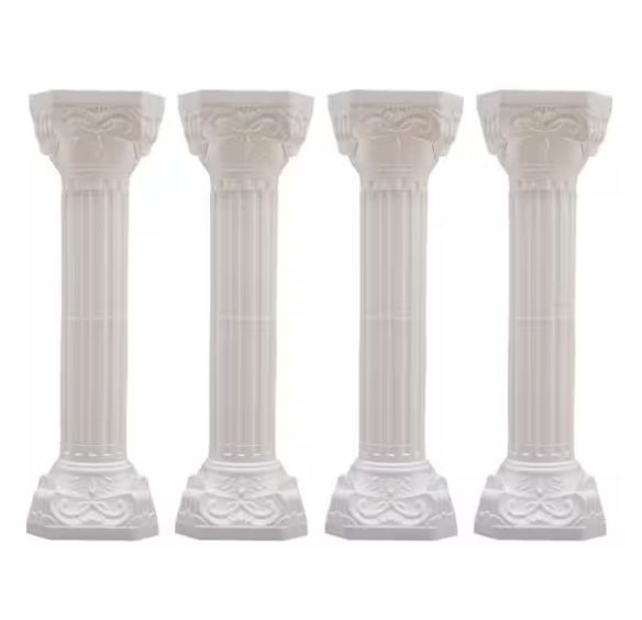 34.65 in. H White Decorative Roman Pillars, 4-Pack - Image 1 - Lot 323JF