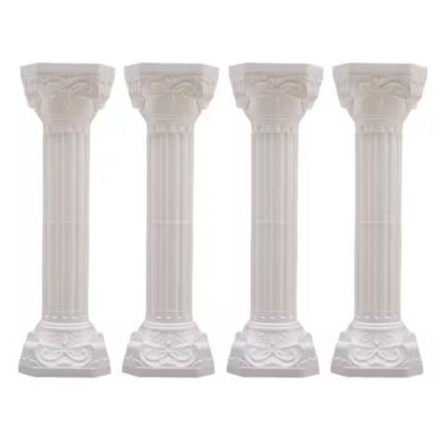 34.65 in. H White Decorative Roman Pillars, 4-Pack - Lot 323JF