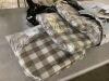 Lot of (3) VHC BRANDS Annie Portabella, Soft White Buffalo Check Ruffled Chair Pad - Thumbnail 2