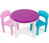 Humble Crew Bright Colors 2-in-1 Plastic Building Block-Compatible Kids Activity Table and 2 Chairs Set - Thumbnail 1