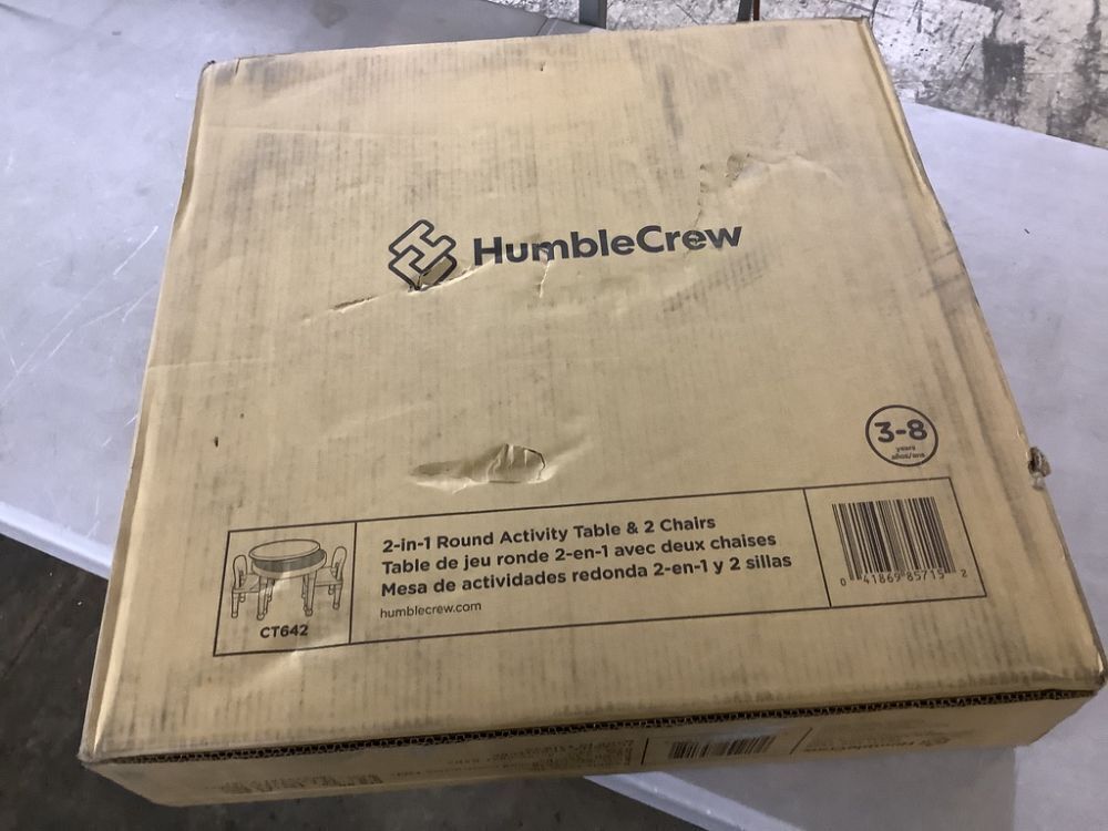 Humble Crew Bright Colors 2-in-1 Plastic Building Block-Compatible Kids Activity Table and 2 Chairs Set - Image 5 - Lot 328JF