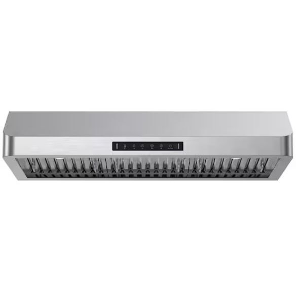 VIKIO 42 in. 900CFM Ducted Under Cabinet Range Hood with 3-Way Venting Removable LED and Gesture Control in Stainless Steel - Image 1 - Lot 332JF