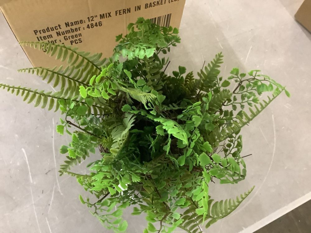 Nearly Natural Artificial Mixed Fern with Twig and Moss Basket - Image 4 - Lot 334JF