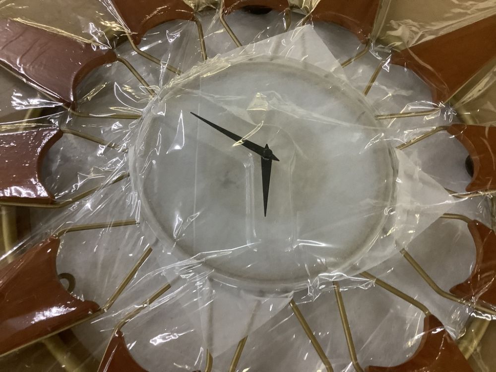 Infinity Instruments Nova Starburst Wall Clock - Wooden Rays, Gold Metal - Image 4 - Lot 340JF