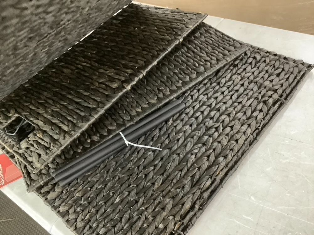 Large Water Hyacinth Double Laundry Hamper Basket w/ 2 Liner Bags - Image 4 - Lot 367