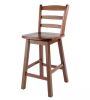 WINSOME WOOD Scalera Ladder-Back Swivel Seat 24 in. H Counter Stool, Walnut - Thumbnail 1
