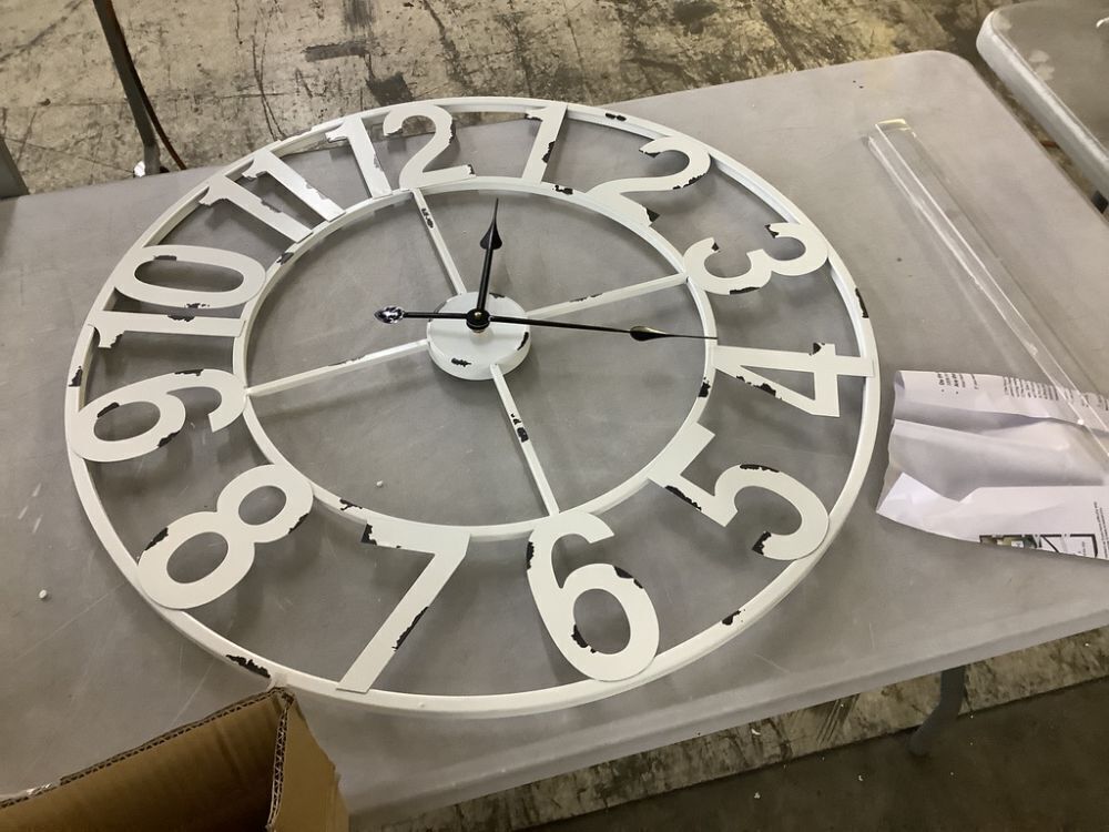Utopia Alley Manhattan Industrial Wall Clock, Analog, White, 32" - Image 1 - Lot 426JF
