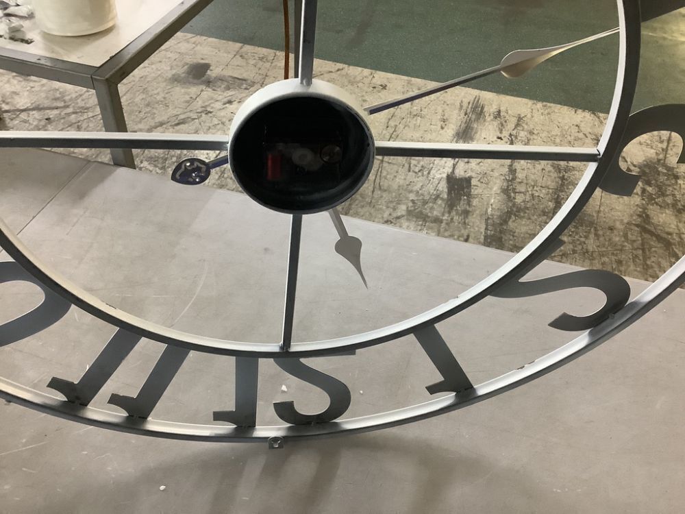 Utopia Alley Manhattan Industrial Wall Clock, Analog, White, 32" - Image 3 - Lot 426JF