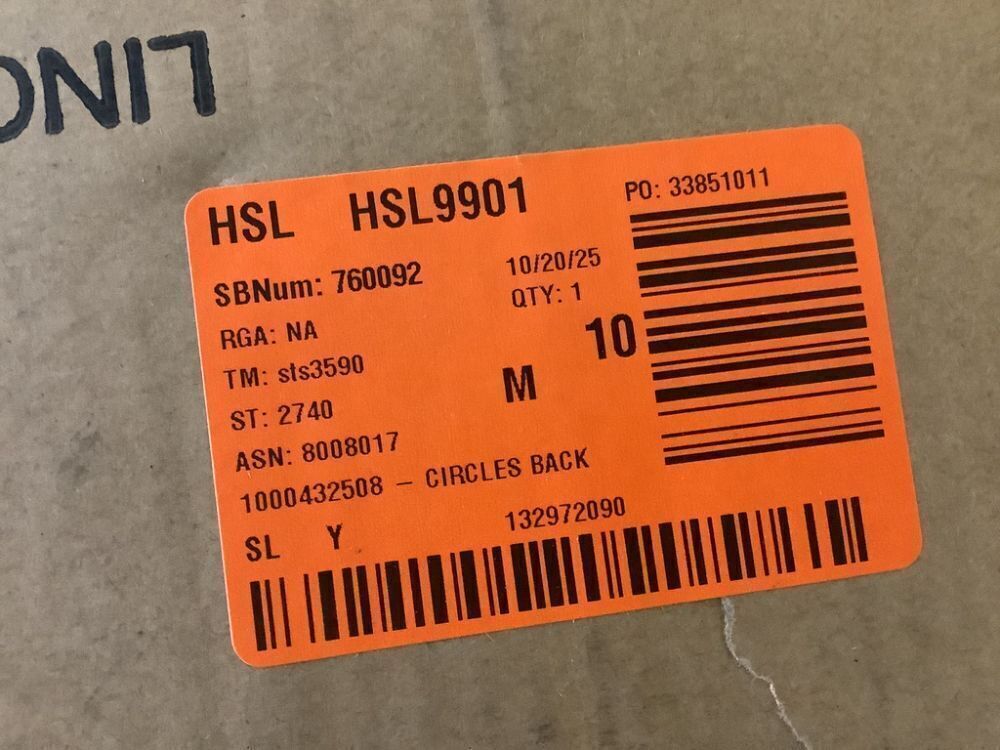 Linon Home Decor Henry Circle Back 24.25 in. Brown High Back Metal Counter Stool with Faux Leather Seat - Image 4 - Lot 428JF