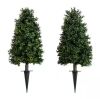 Nearly Natural 2.5 ft. UV Resistant Artificial Boxwood Tree with Integrated Ground Stake, Set of 2 - Thumbnail 1