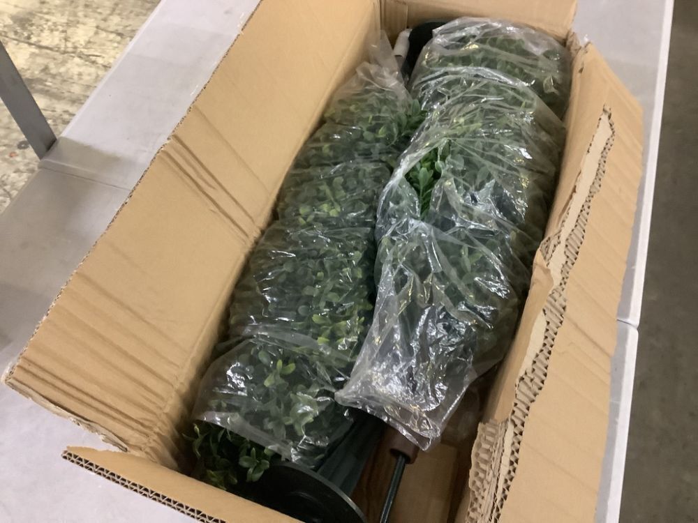 Nearly Natural 2.5 ft. UV Resistant Artificial Boxwood Tree with Integrated Ground Stake, Set of 2 - Image 3 - Lot 430JF