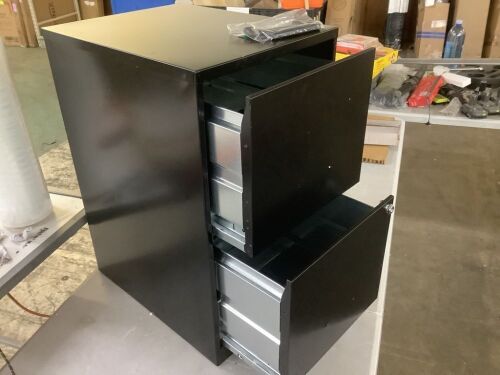 Space Solutions 18 in. D 2-Drawer Black Metal Letter Width 14.25 in. W Vertical File Cabinet - Dented - Lot 432JF