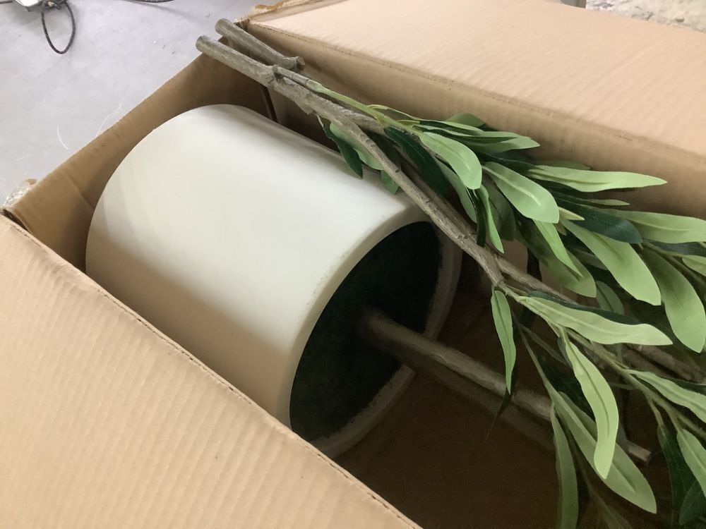 DR.Planzen 5 ft. Artificial Olive Tree with White Planter - Image 4 - Lot 433JF