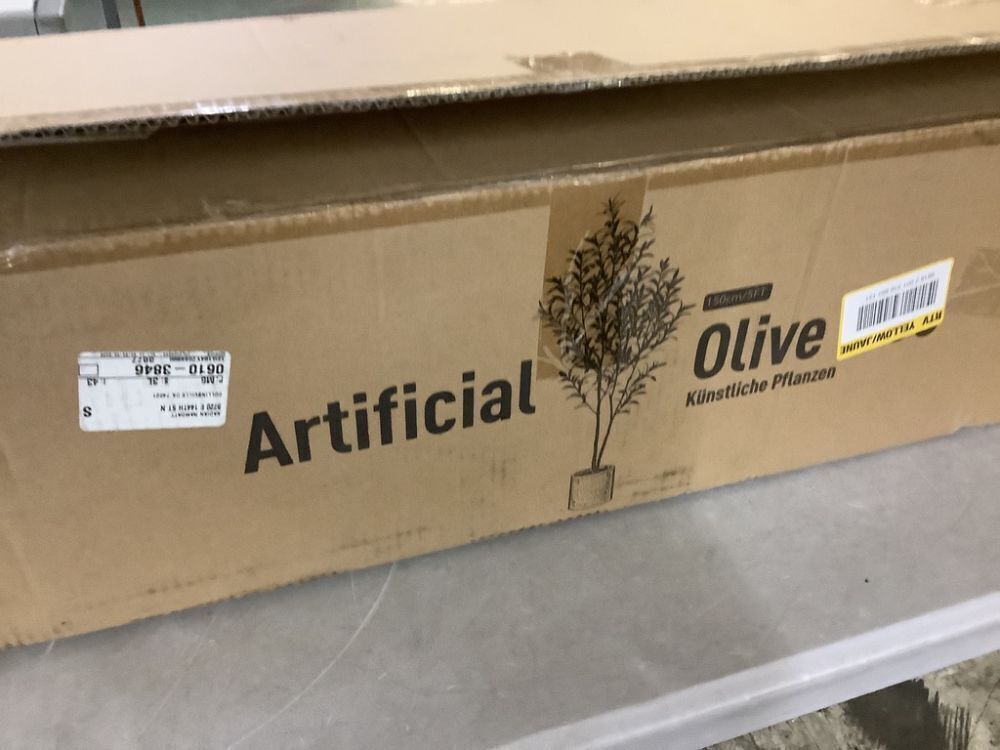 DR.Planzen 5 ft. Artificial Olive Tree with White Planter - Image 5 - Lot 433JF