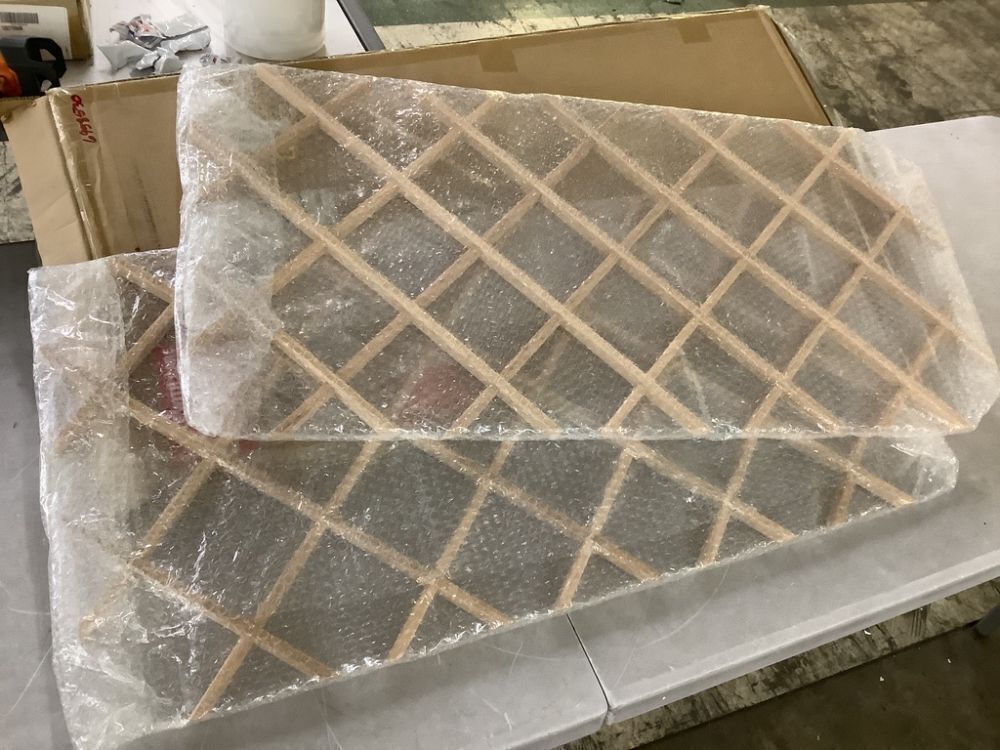 American Pro Decor 14-Bottle Trimmable Wine Rack Lattice Panel Inserts in Unfinished Solid North American Red Oak - Image 2 - Lot 434JF