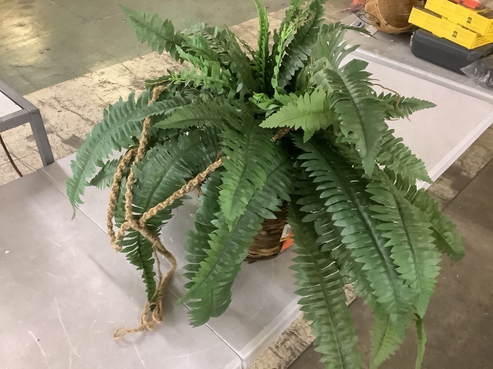 Nearly Natural Large Artificial Boston Fern Hanging Basket - Image 1 - Lot 436JF