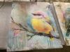 Lot of (2) Soft Pastel Bird by RileyB Unframed Canvas 30" x 24" - Thumbnail 2