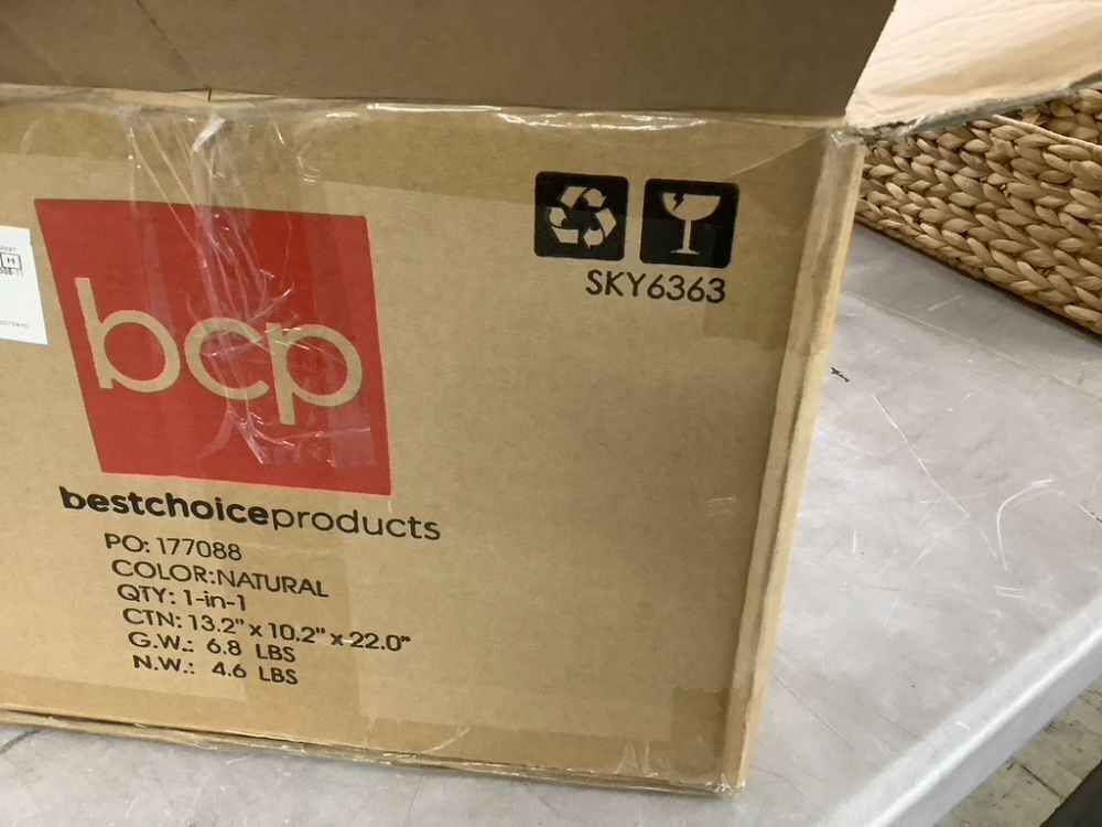 Set of 4 Water Hyacinth Pantry Baskets w/ Chalkboard, Marker - 12in - Image 8 - Lot 462