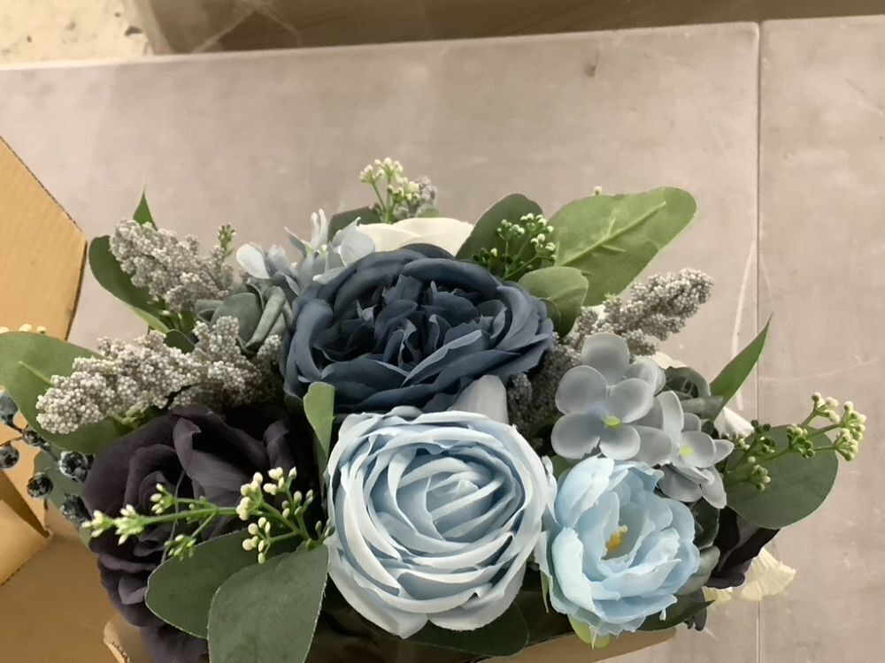 10 Inch Dusty Blue Wedding Bouquet - Image 4 - Lot 564