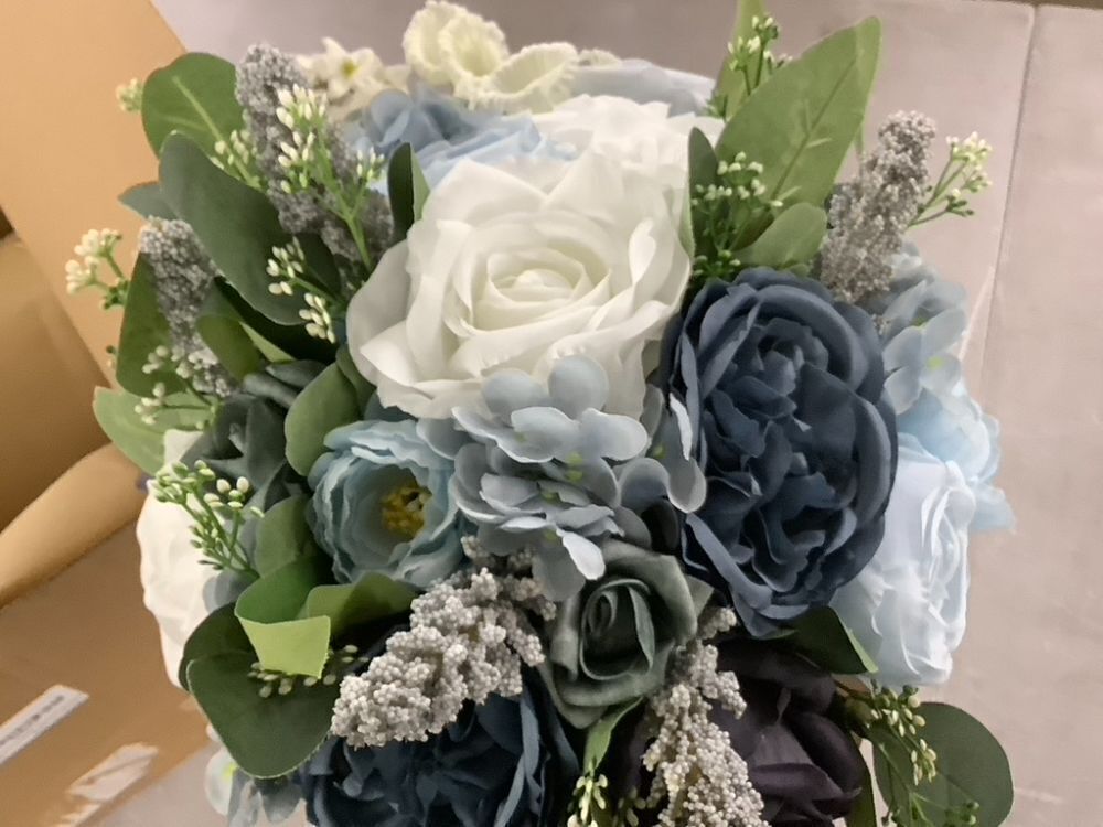 10 Inch Dusty Blue Wedding Bouquet - Image 6 - Lot 564