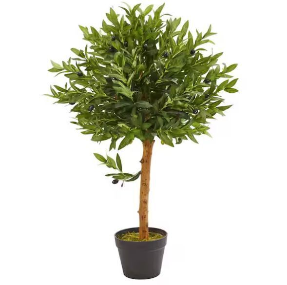 Nearly Natural 34 in. Indoor/Outdoor Olive Topiary Artificial Tree - Image 1 - Lot 632JF