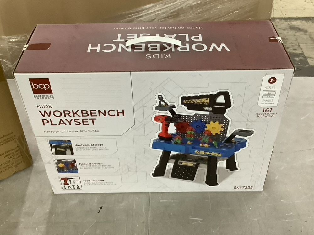Pretend Play Workbench for Kids, Child's Toy Set w/ 150 Accessories - Image 2 - Lot 661